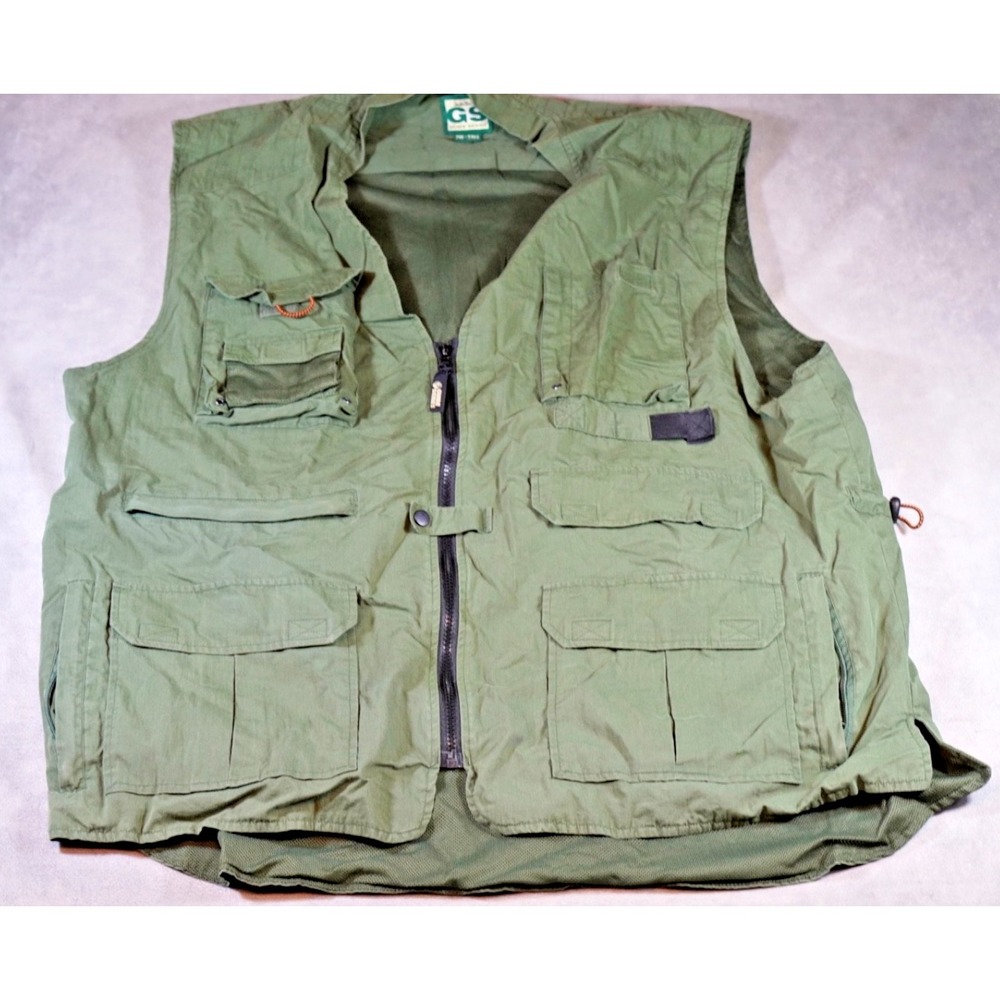 Guide Series Fishing Vest Mens 2XL Green Canvas Hunting Outdoors Hiking Camping